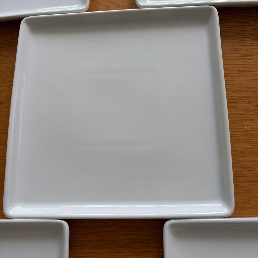 【美品】白陶器　平皿正方形　5枚セット — image 4
