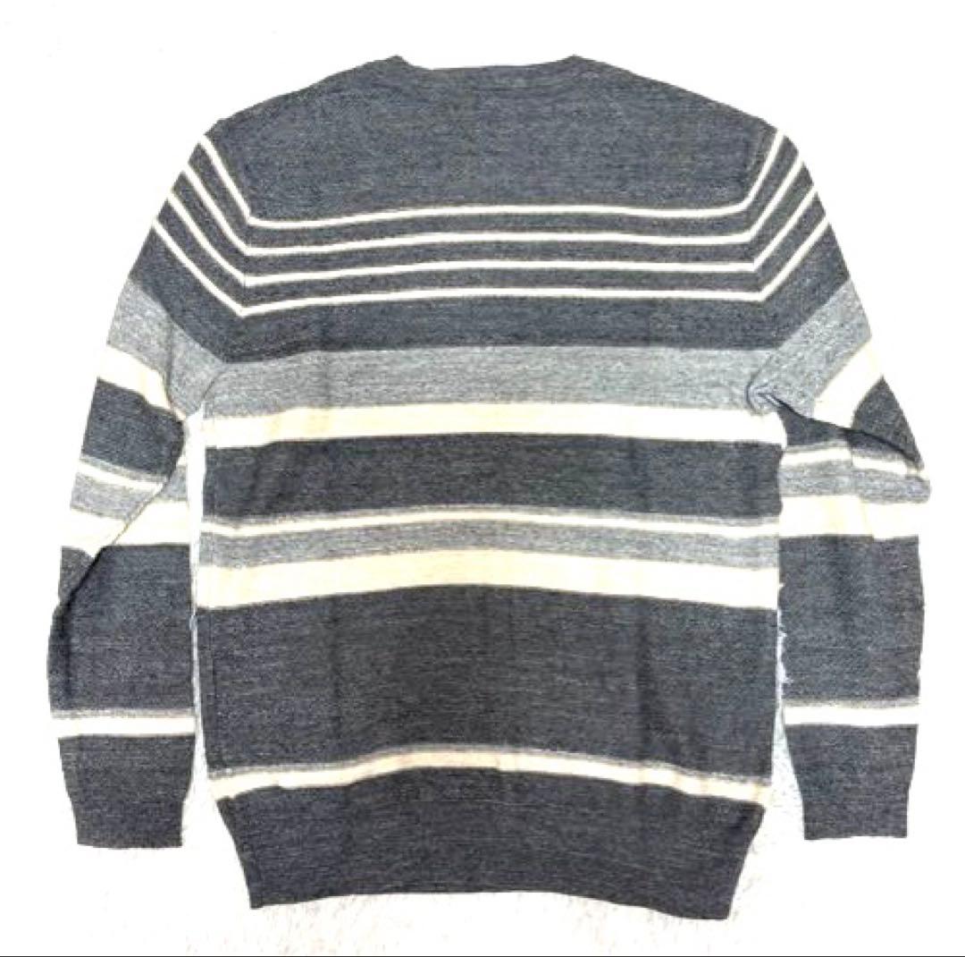 【新品】❣️DoCLASSE ニット セーター ボーダー クルーネック グレー　M — image 2
