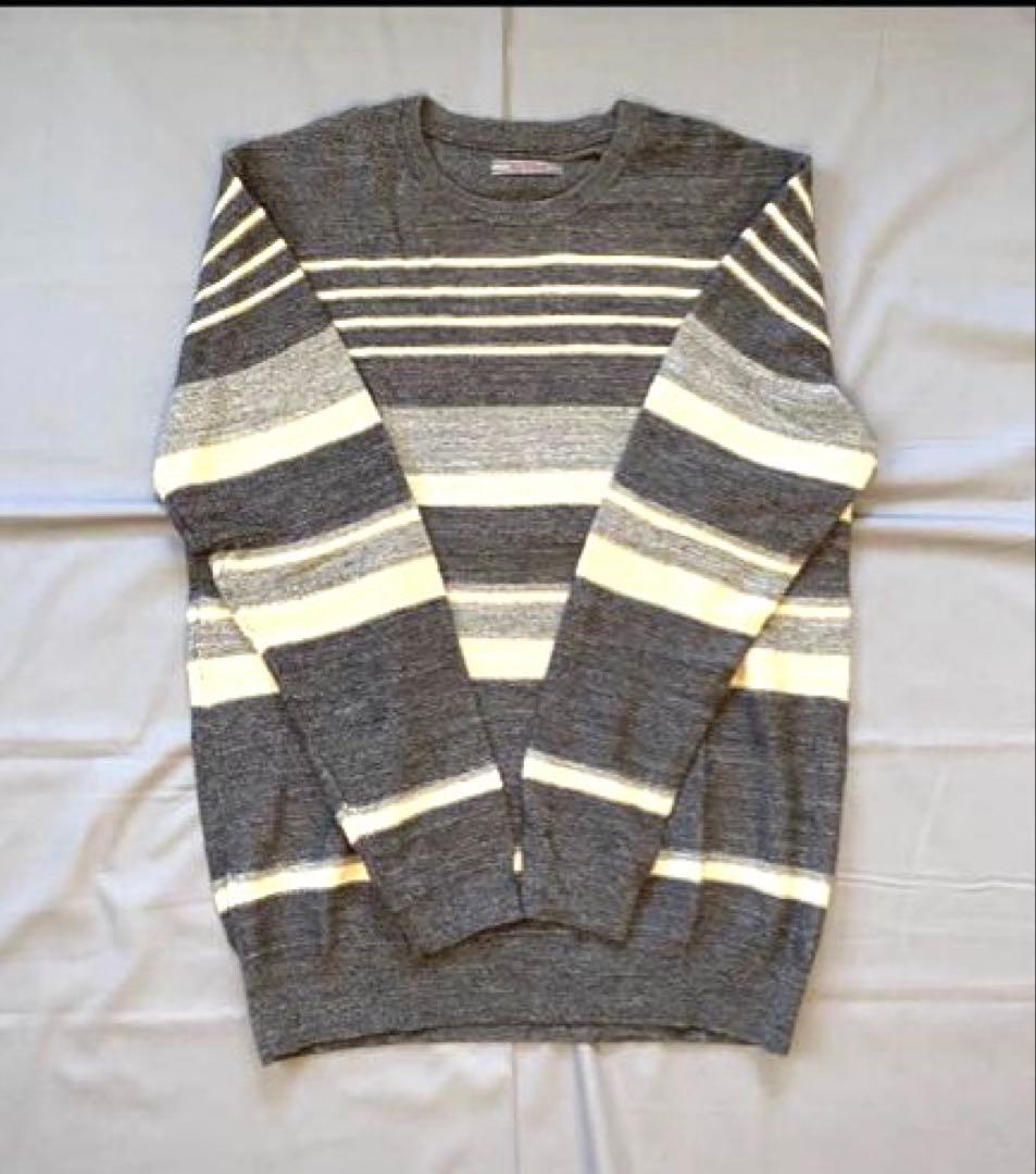 【新品】❣️DoCLASSE ニット セーター ボーダー クルーネック グレー　M — image 4