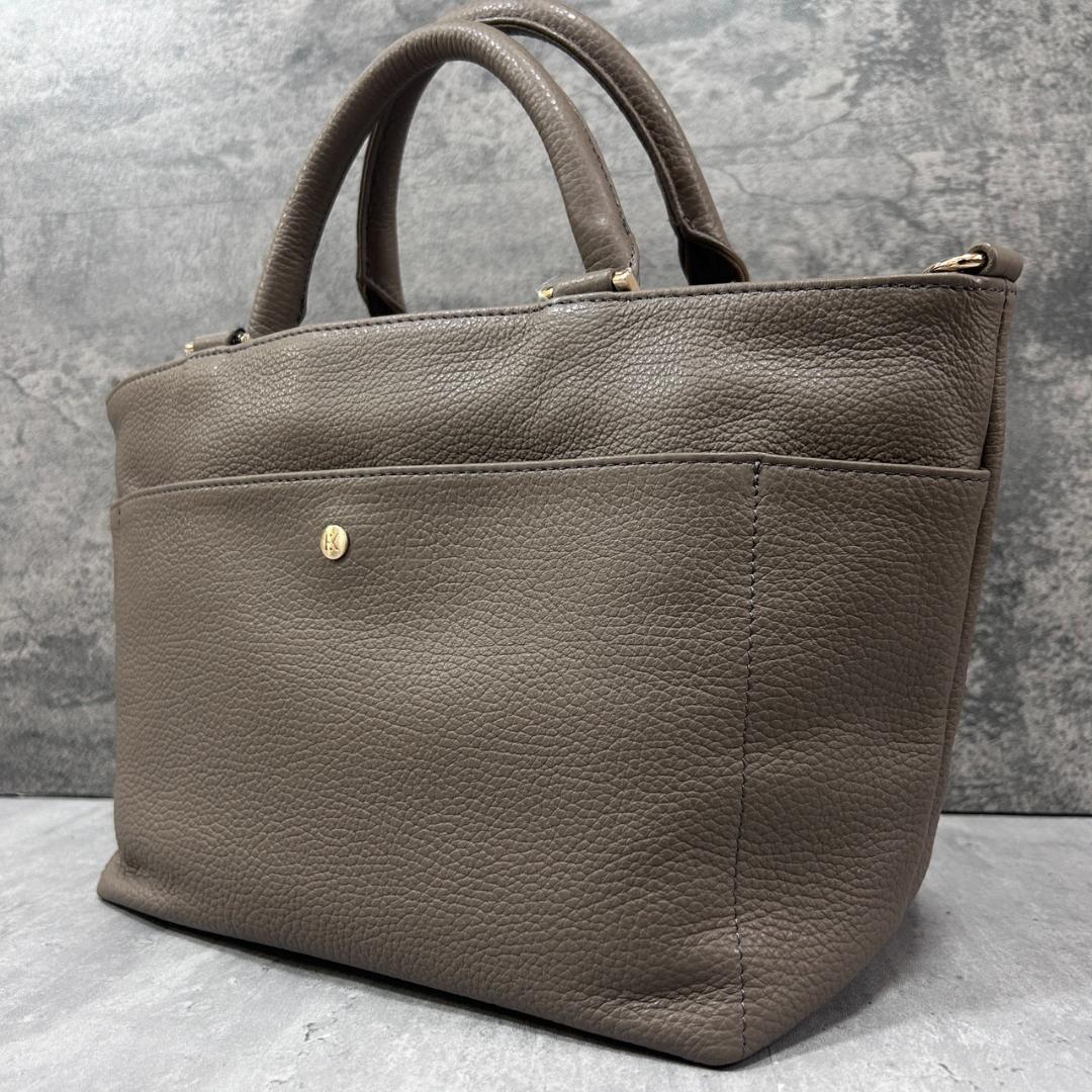 D116 新品 ヒロココシノ 2way レザー ハンドバッグ ショルダー付き — image 2
