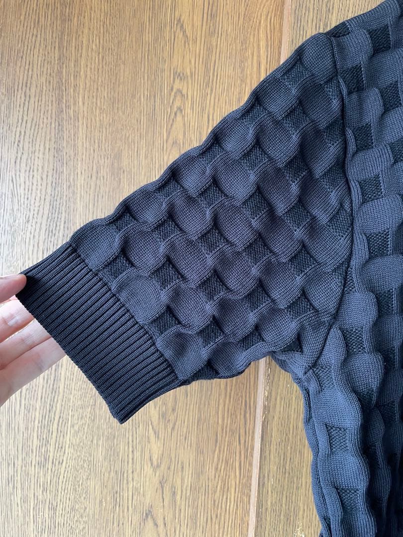24ss エンボスチェック　ニットポロシャツ — image 4