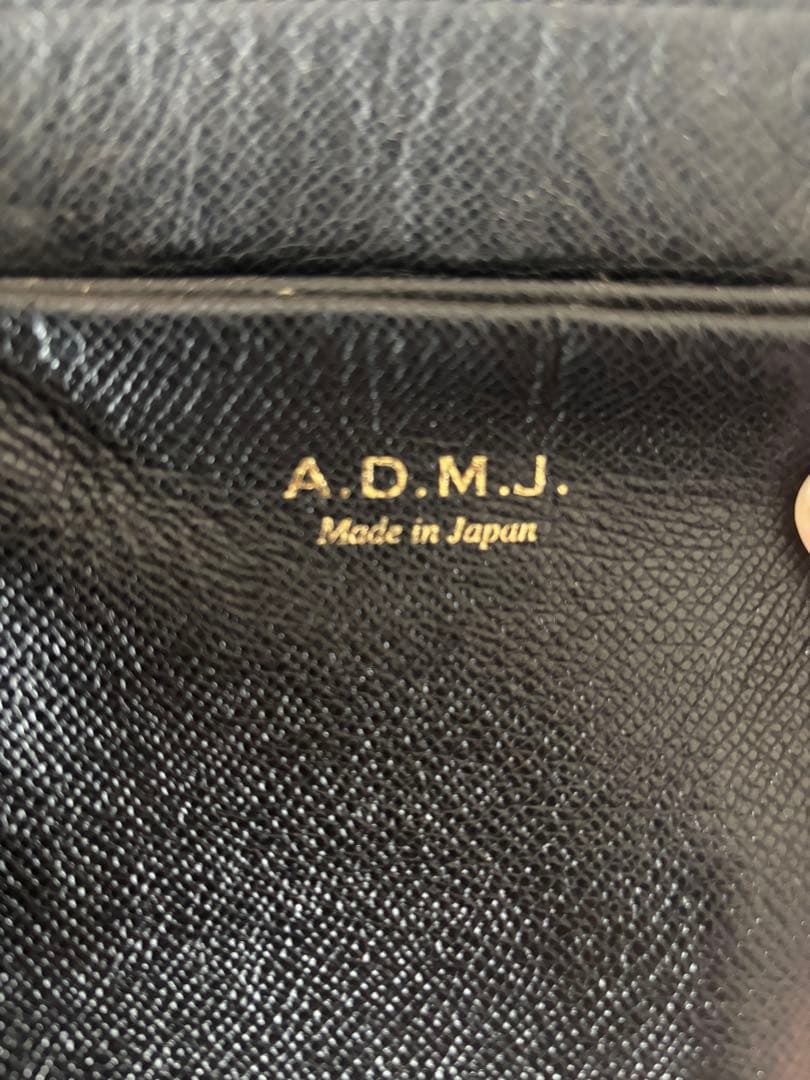 【A.D.M.J.】アクセソワ 黒 シボ革 トートバッグ — image 2