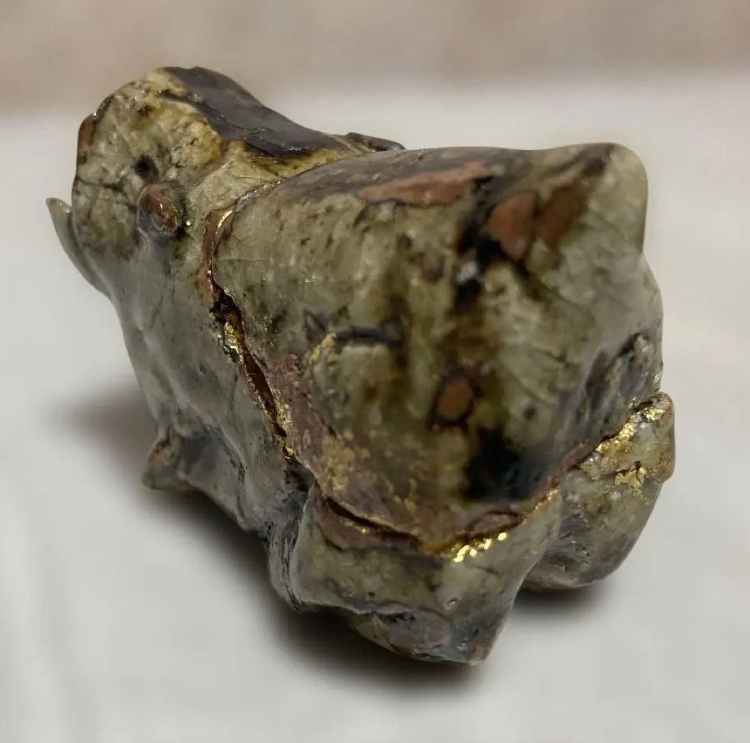 干支亥香合 金あしらい　夢仙作陶器 茶道具 — image 3