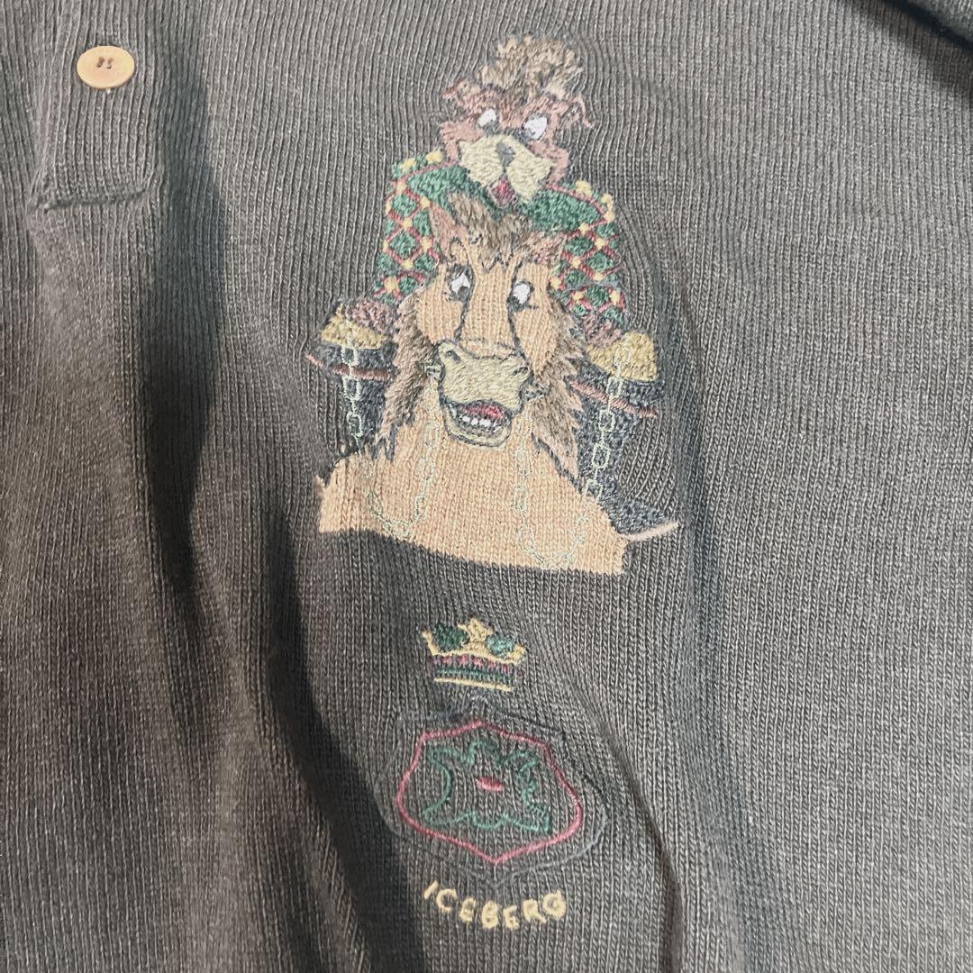 ICEBERG ヴィンテージ　ポロカラースタイルニット　キャラ刺繍　ロゴ刺繍 — image 4