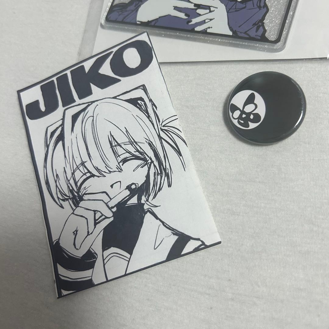 JIKO サブカル 自己 アクリルキーホルダー ストラップ ステッカー 缶バッジ — image 3