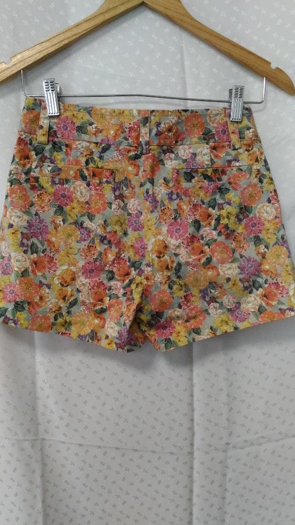 T1224 昭和レトロ ビンテージ malla 花柄ショートパンツ S — image 4