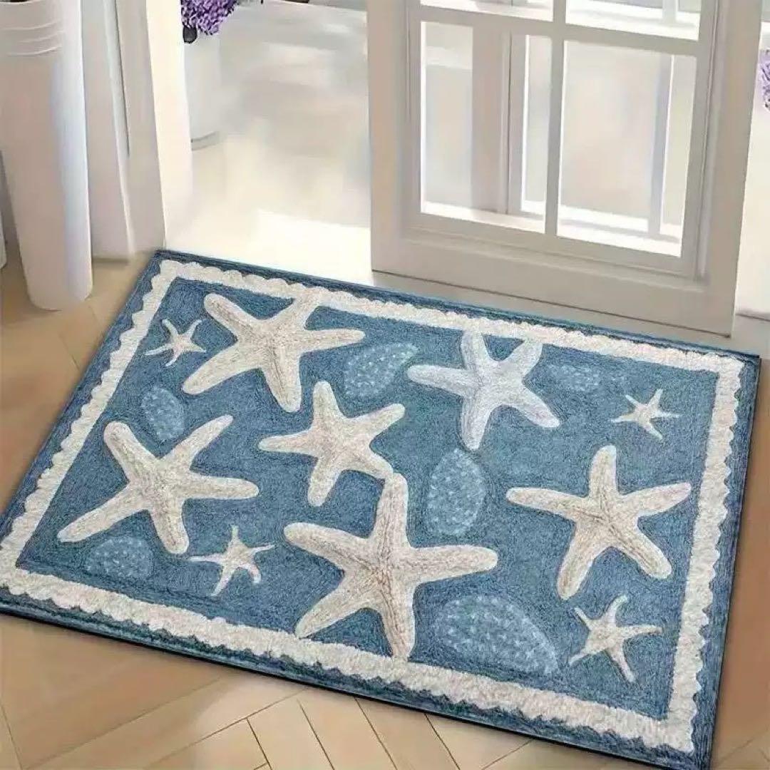 ヒトデ柄 玄関マット 40×60cm 北欧 韓国風 バスマット ふわふわ — image 2