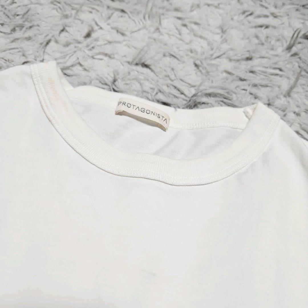 プロタゴニスタ　スリーブロゴプリントＴシャツ　ロンＴ　カットソー　Ｆ　白　日本製 — image 2