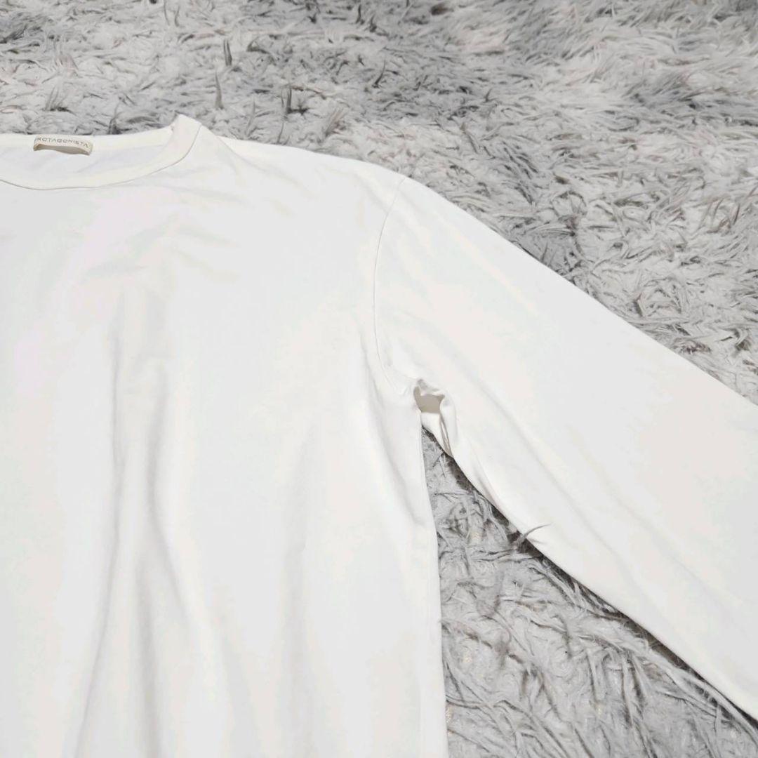 プロタゴニスタ　スリーブロゴプリントＴシャツ　ロンＴ　カットソー　Ｆ　白　日本製 — image 3