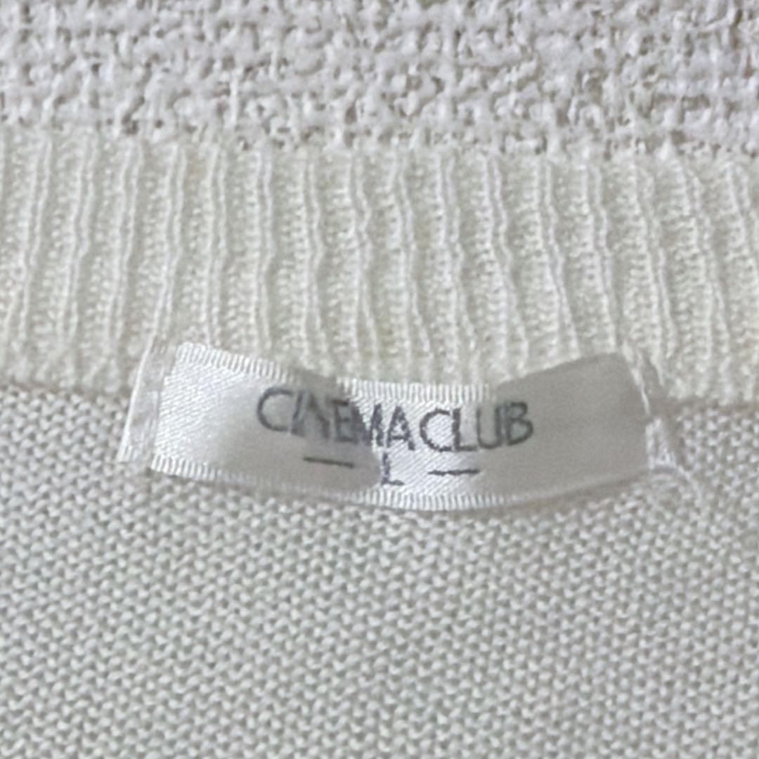 【CINEMA CLUB 】レース切替カーディガン オシャレボタン　ホワイト L — image 3