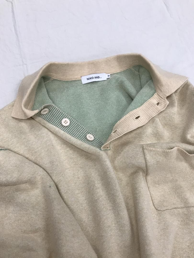 4NIKO AND... ニット ポロシャツ ベージュ Mサイズ — image 3