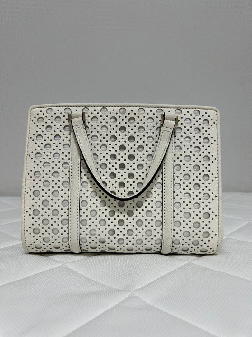 kate spade NEW YORK ハンドバッグ パンチング ホワイト — image 2