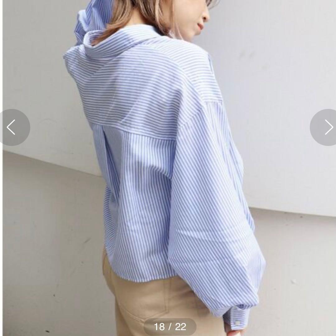 MURUA ストライプクロップドシャツ ブルー — image 3