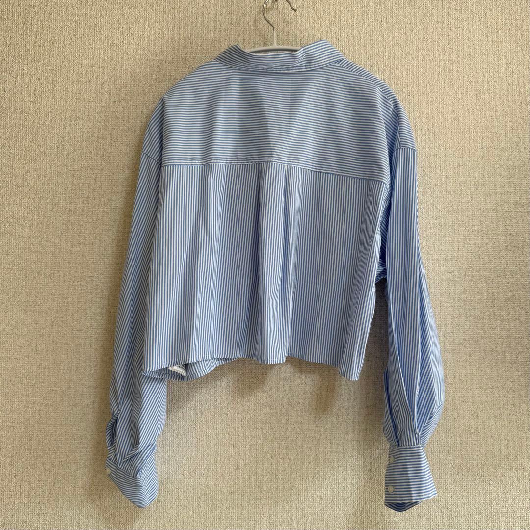MURUA ストライプクロップドシャツ ブルー — image 5