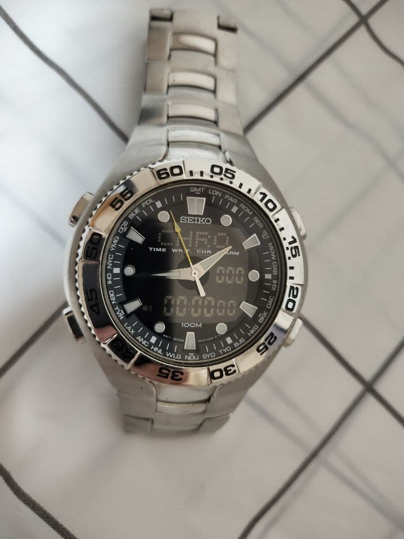 美品　SEIKO　セイコー　ワールドタイムクロノ　H023-00F0　稼働品 — image 3