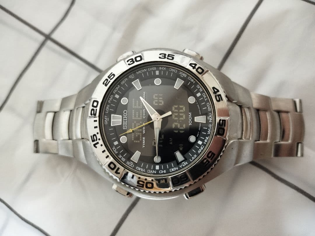 美品　SEIKO　セイコー　ワールドタイムクロノ　H023-00F0　稼働品 — image 4