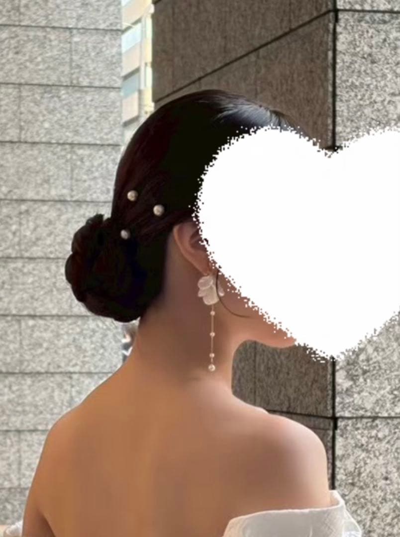 フラワーモチーフ パール ロングイヤリング — image 2