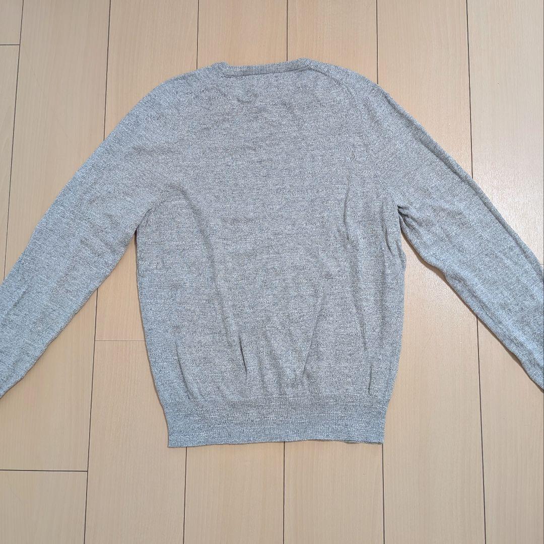 【J.CREW】メンズ 薄手ニット S ジェイクルー グレー クルーネック 綿 — image 3