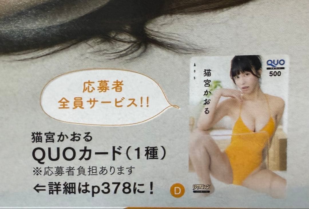 漫画アクション★応募者全員サービス★応募券4枚★白間美留 猫宮かおるＱＵＯカード — image 4