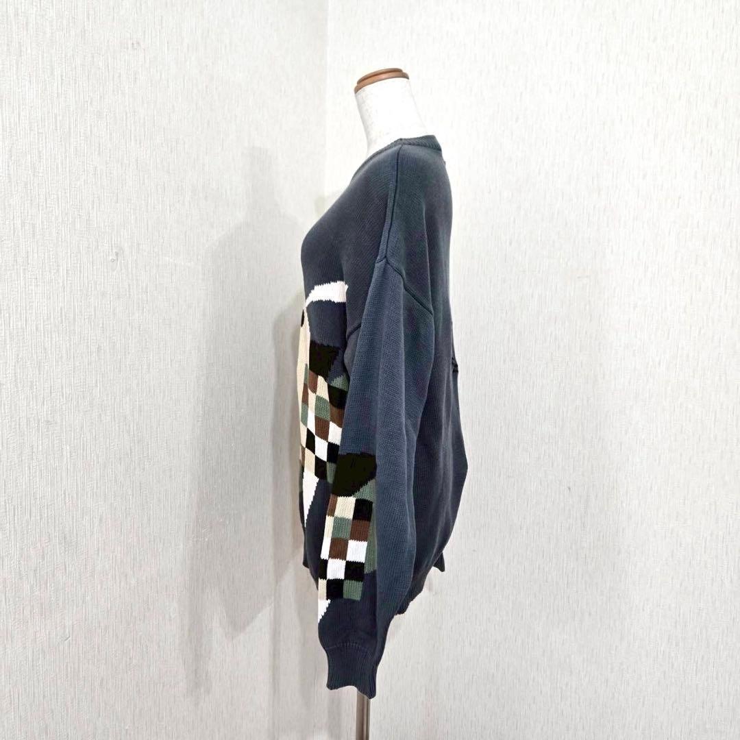 Neiman Marcus 個性派アート柄コットンニット（L）ゆるだぼ メンズ — image 4