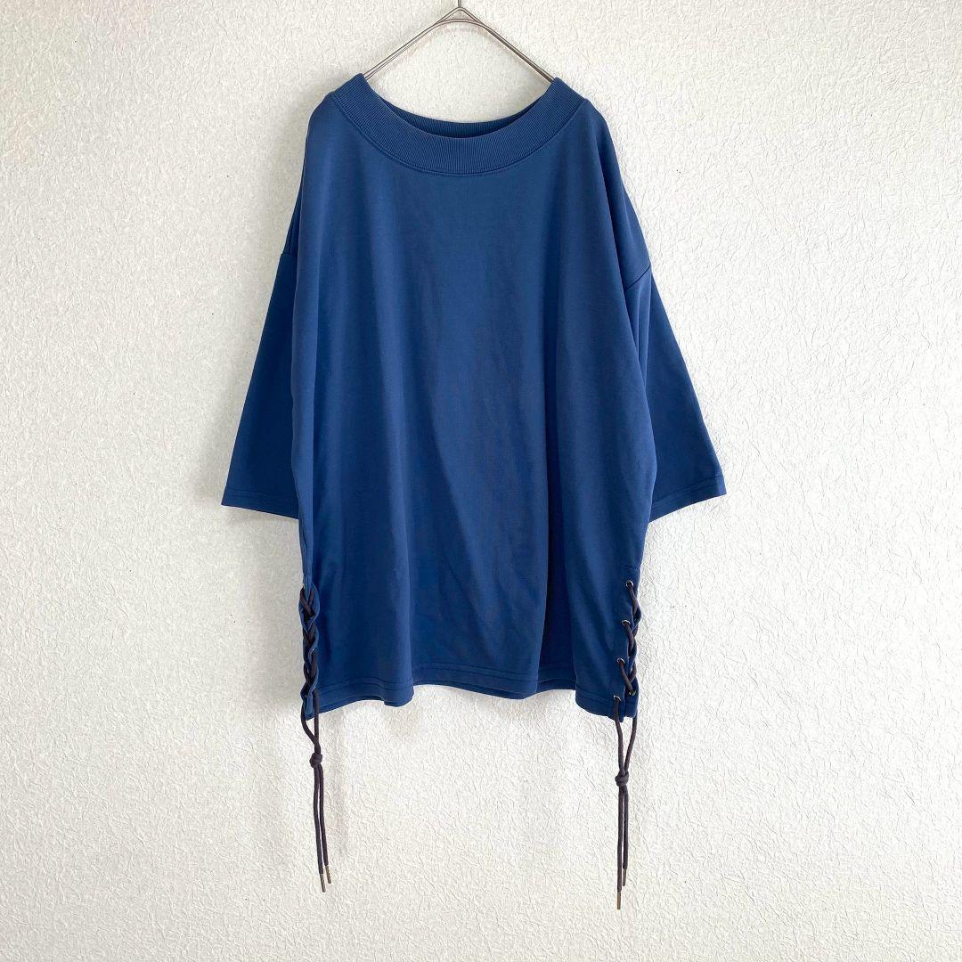 キャスパージョン　CasperJohn 七分袖カットソー ブルー　Tシャツ S — image 2