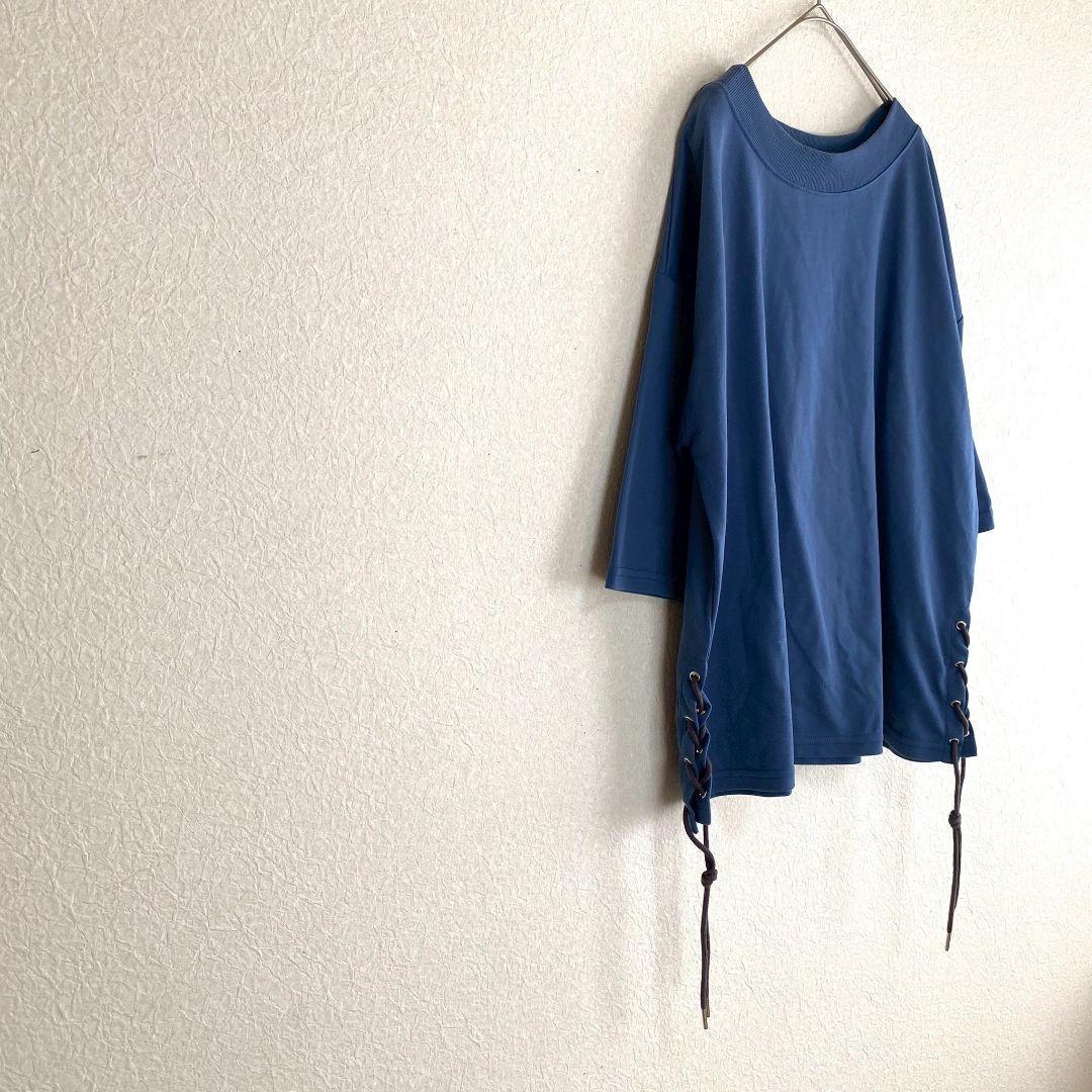 キャスパージョン　CasperJohn 七分袖カットソー ブルー　Tシャツ S — image 3