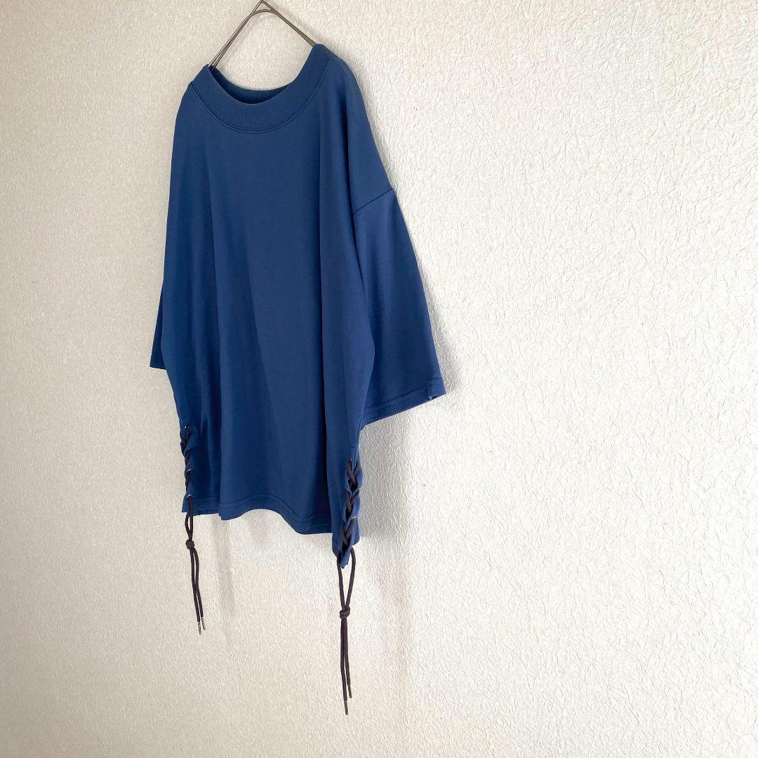 キャスパージョン　CasperJohn 七分袖カットソー ブルー　Tシャツ S — image 4