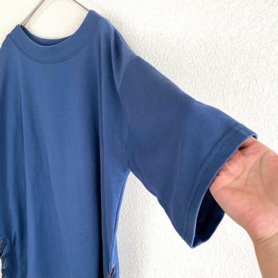 キャスパージョン　CasperJohn 七分袖カットソー ブルー　Tシャツ S — image 5