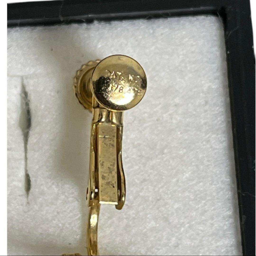 【美品】ゴールド シェルイヤリング 刻印あり — image 4