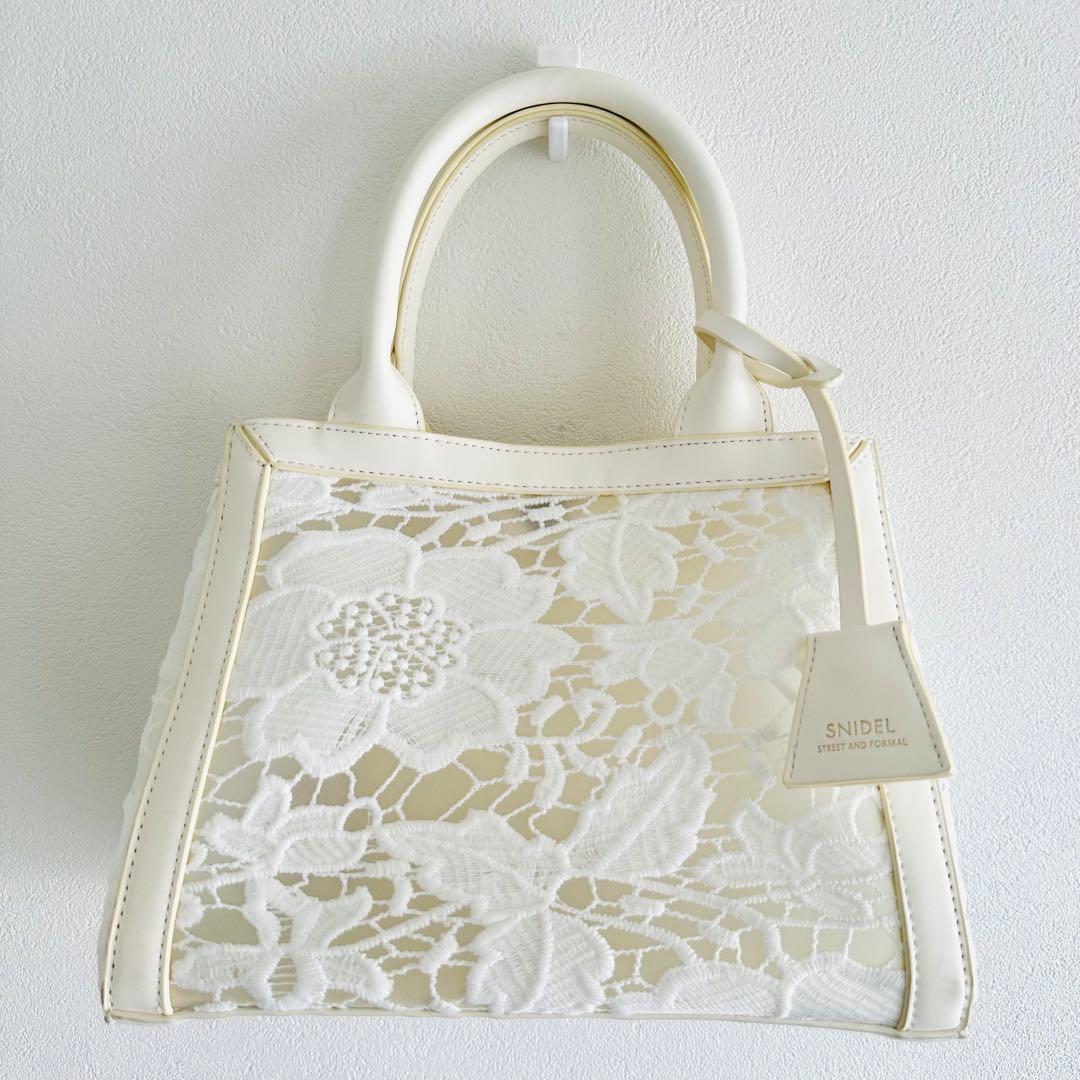美品❤️大人気❤️即完売❤️SNIDEL❤️スナイデル❤️レース❤️ハンドバッグ❤️白ホワイト — image 2