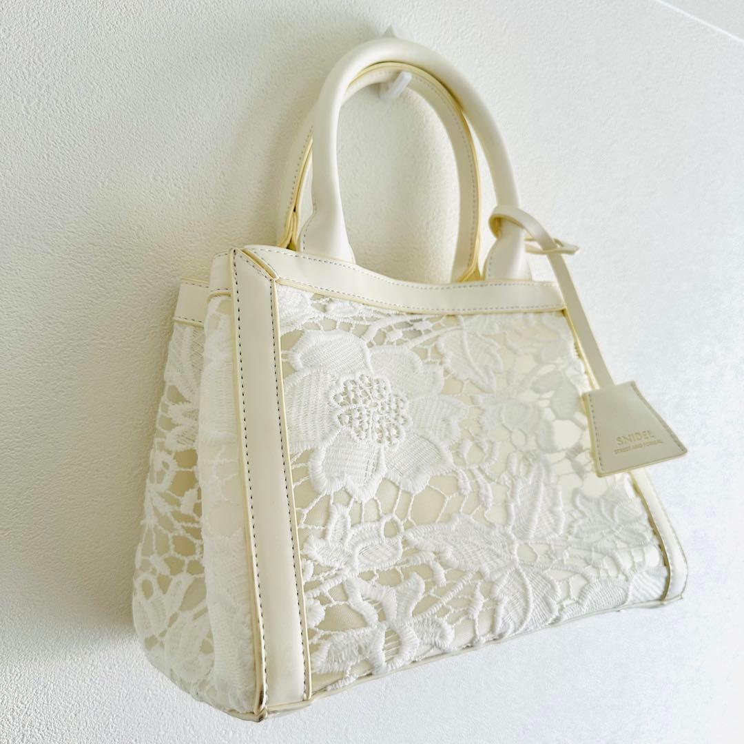 美品❤️大人気❤️即完売❤️SNIDEL❤️スナイデル❤️レース❤️ハンドバッグ❤️白ホワイト — image 5