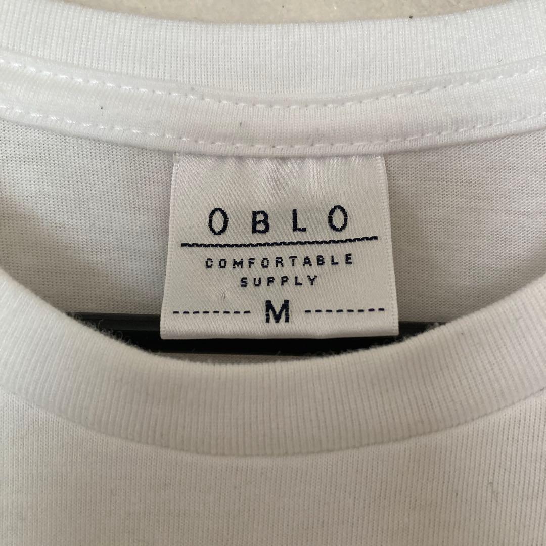 OBLO 半袖Tシャツ 白 Mサイズ プリントデザイン カジュアル — image 3