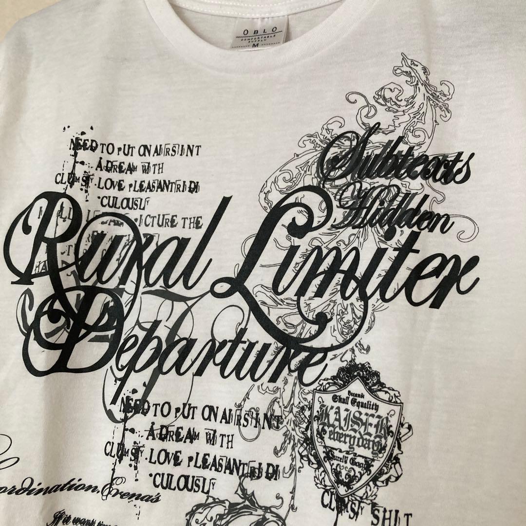 OBLO 半袖Tシャツ 白 Mサイズ プリントデザイン カジュアル — image 4