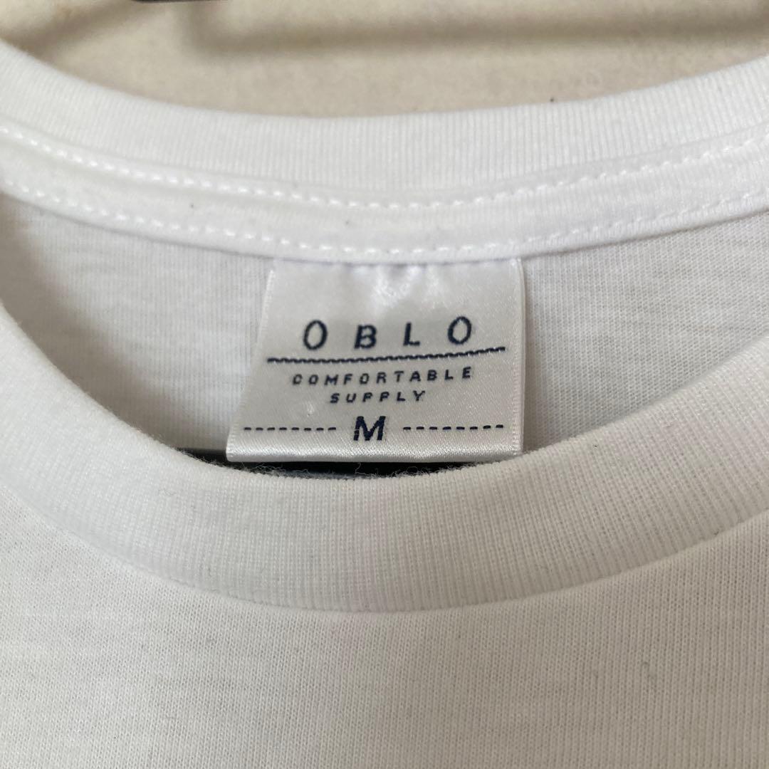 OBLO 半袖Tシャツ 白 Mサイズ プリントデザイン カジュアル — image 5