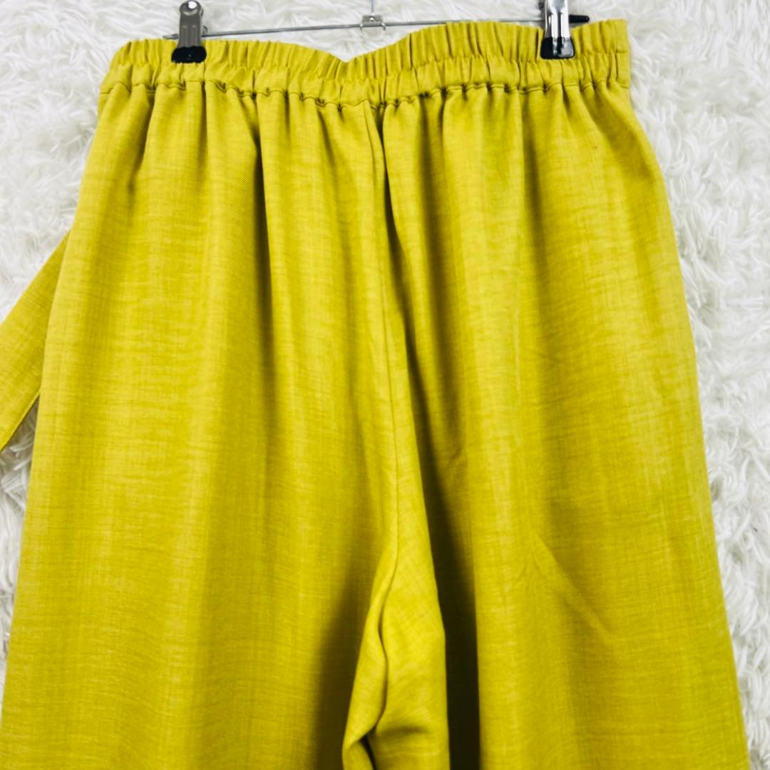 DRESKIP ドレスキップ ウエストベルト付き ガウチョパンツ イエロー — image 5