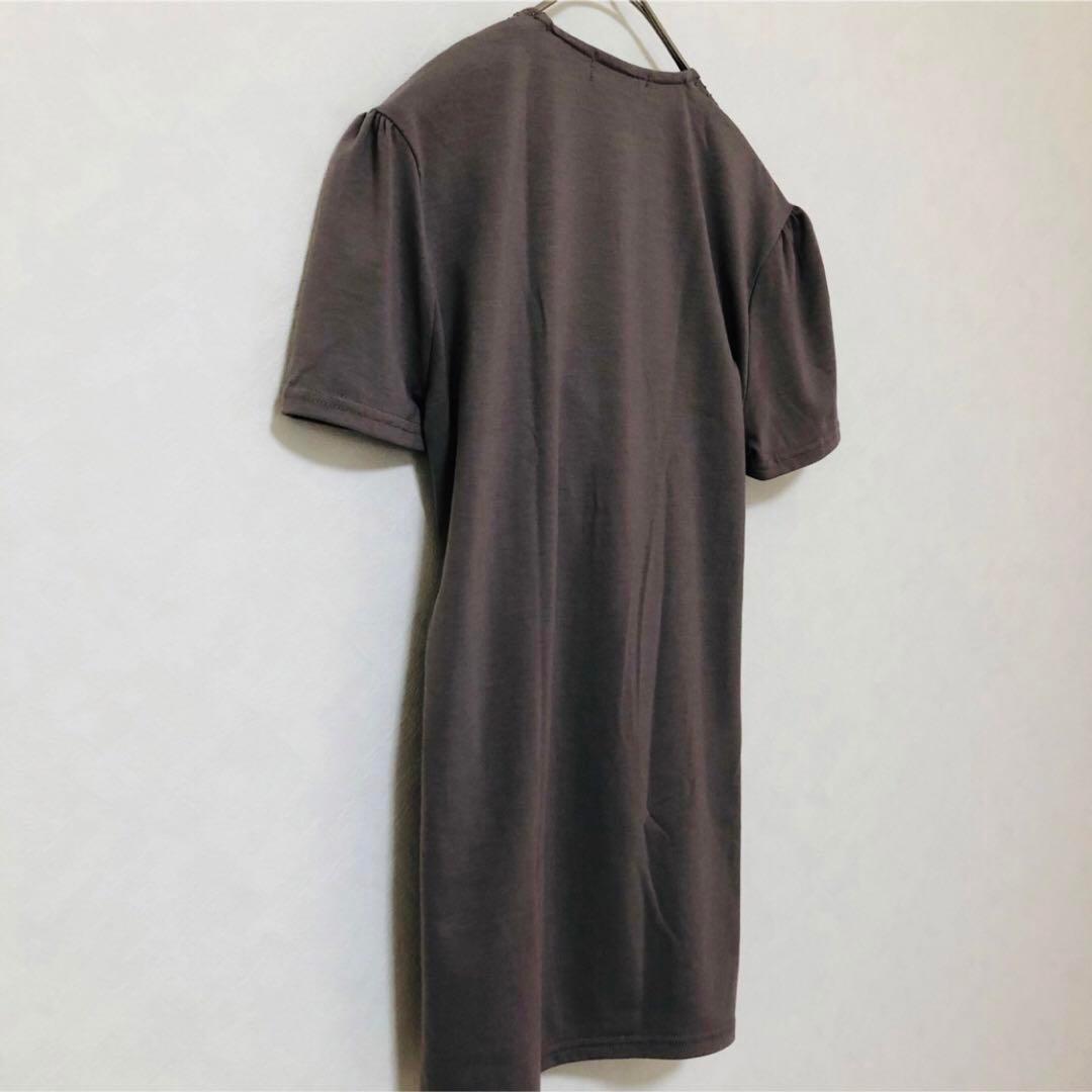 【ボナジョルナータ】ラメ入りカットソー トップス グレー デコルテライン 美品 — image 4