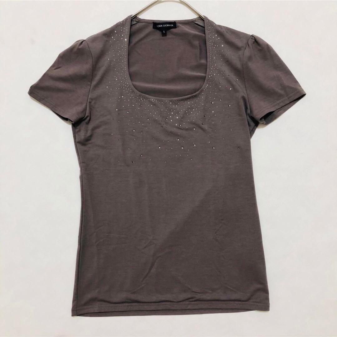 【ボナジョルナータ】ラメ入りカットソー トップス グレー デコルテライン 美品 — image 5