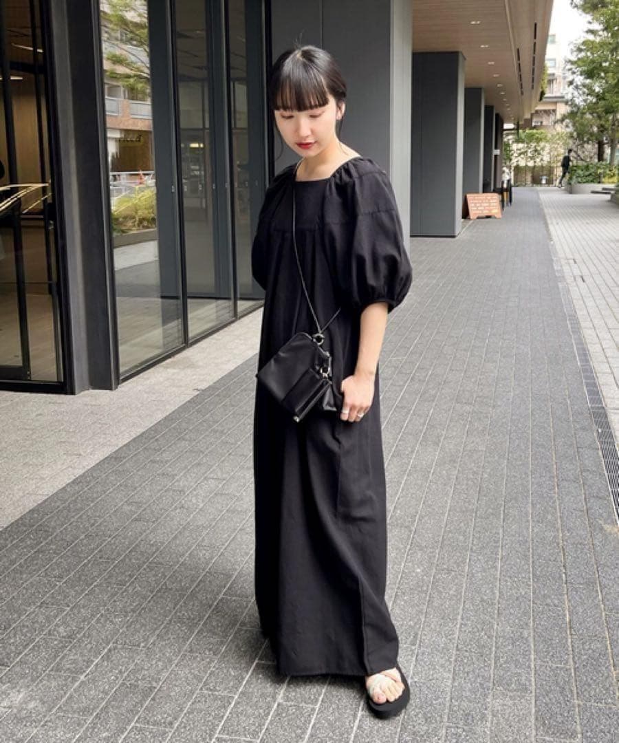 ジョイントワークス　ボリュームスリーブワンピース　ロングワンピース　黒　Mサイズ — image 3