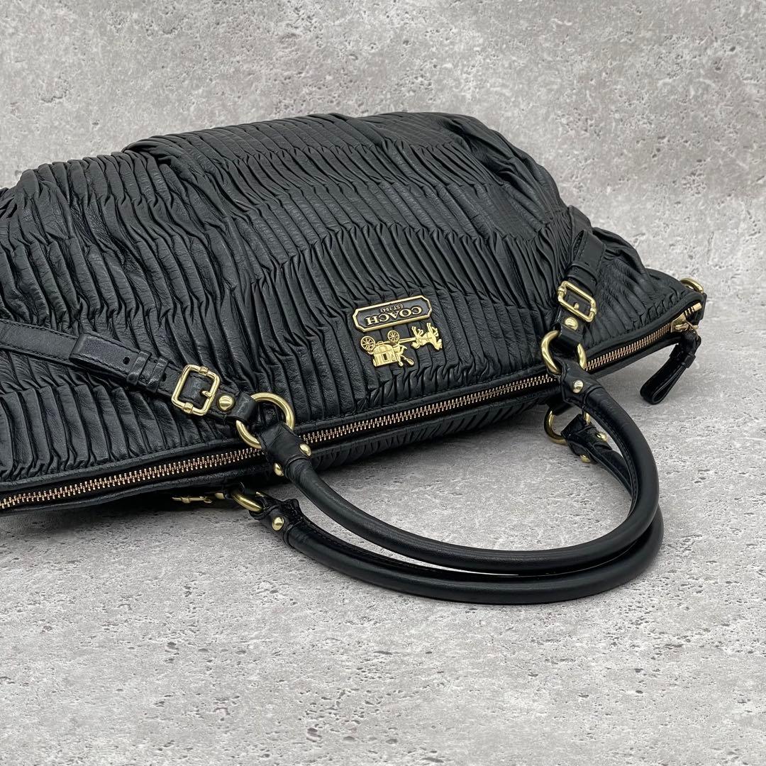 COACH Bag Madison Gathered Leather Black — image 5