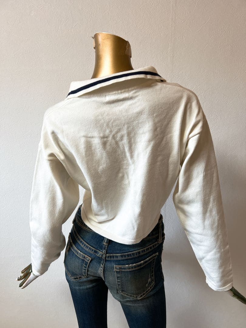 ☘️T22922☘️NICE CLAUP ロゴ入り襟ポロニット F — image 2