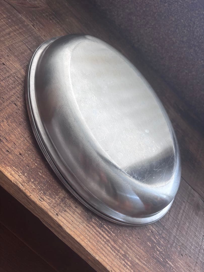 ステンレス　レトロ　カレーパスタ皿　2枚セット — image 2