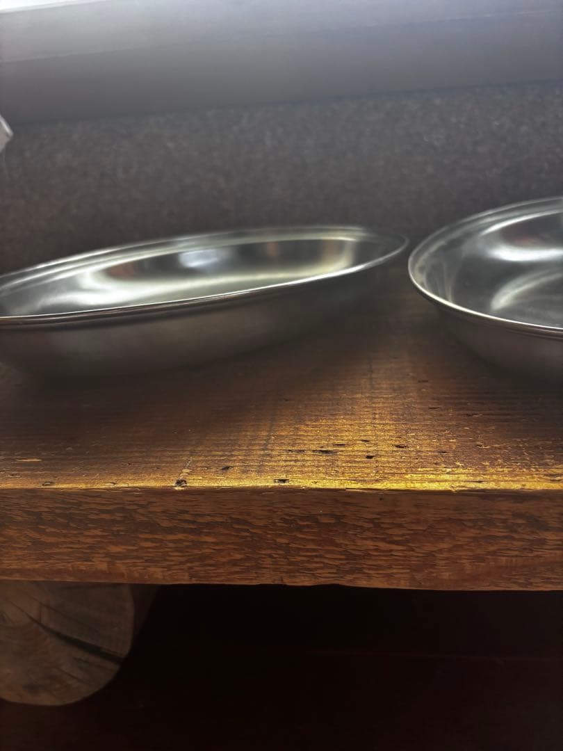 ステンレス　レトロ　カレーパスタ皿　2枚セット — image 3