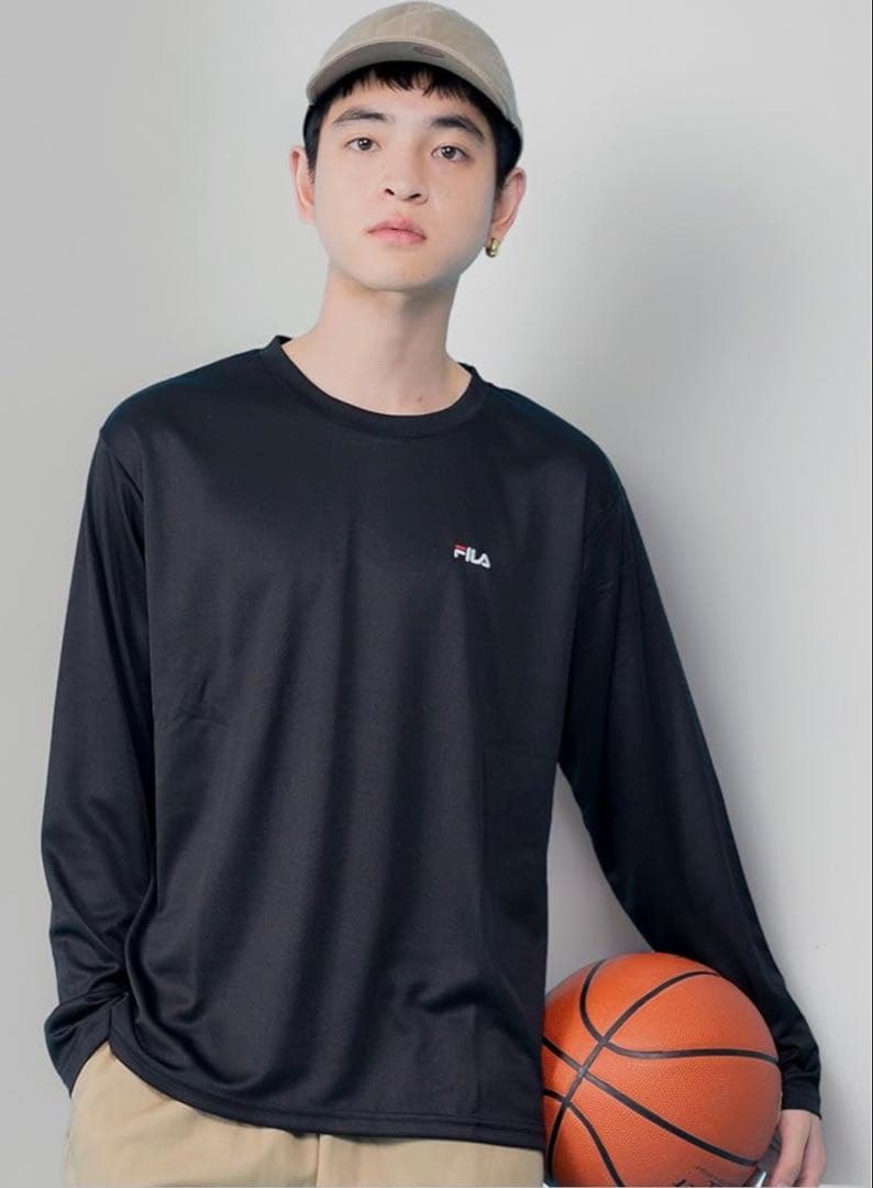 FILA フィラ ワンポイント刺繍ドライ長袖Tシャツ — image 2