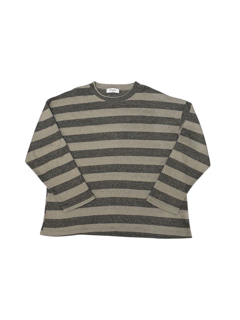 XU Chikashitsu+ ALUDE border sheer knit — image 3