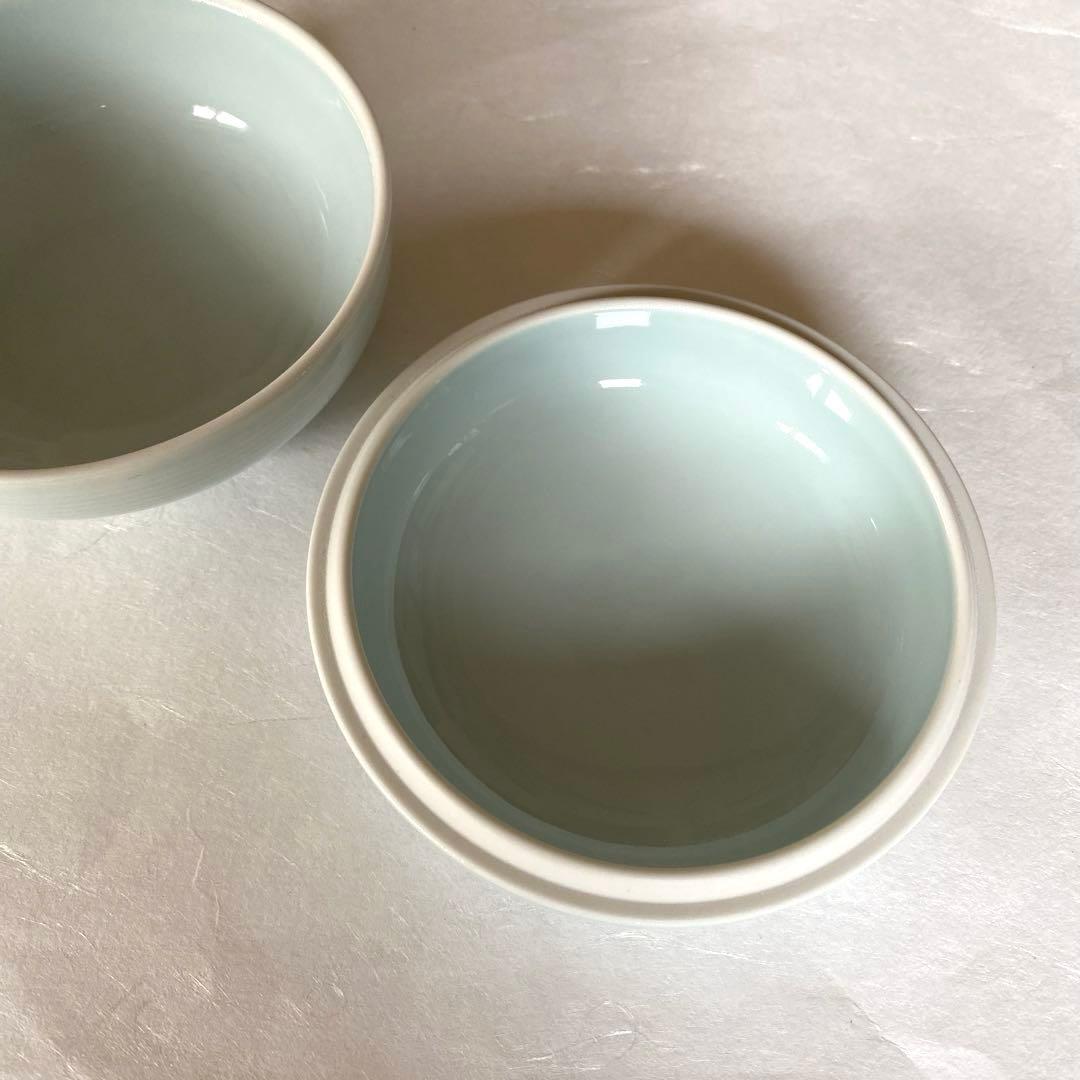 【未使用】有田焼　光峰作　青磁器　花柄　桜　小物入れ　蓋付き　水色 — image 4