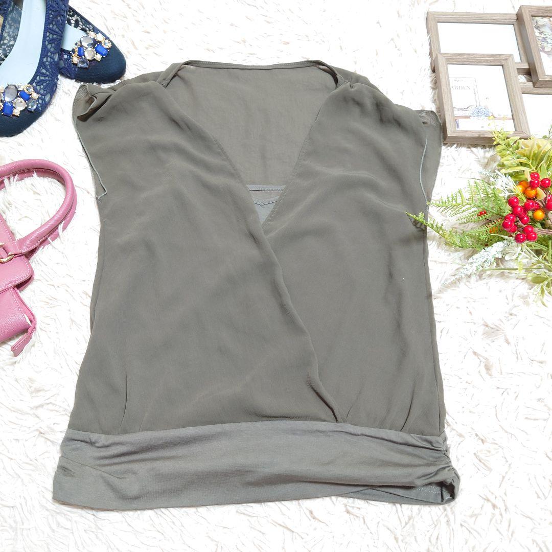 ✨美品✨日本製♥LAUTREAMONT♥Tシャツ(L)カーキー/シフォン — image 2