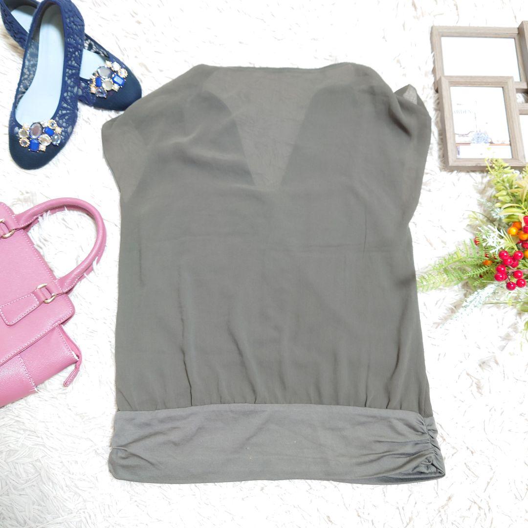 ✨美品✨日本製♥LAUTREAMONT♥Tシャツ(L)カーキー/シフォン — image 3