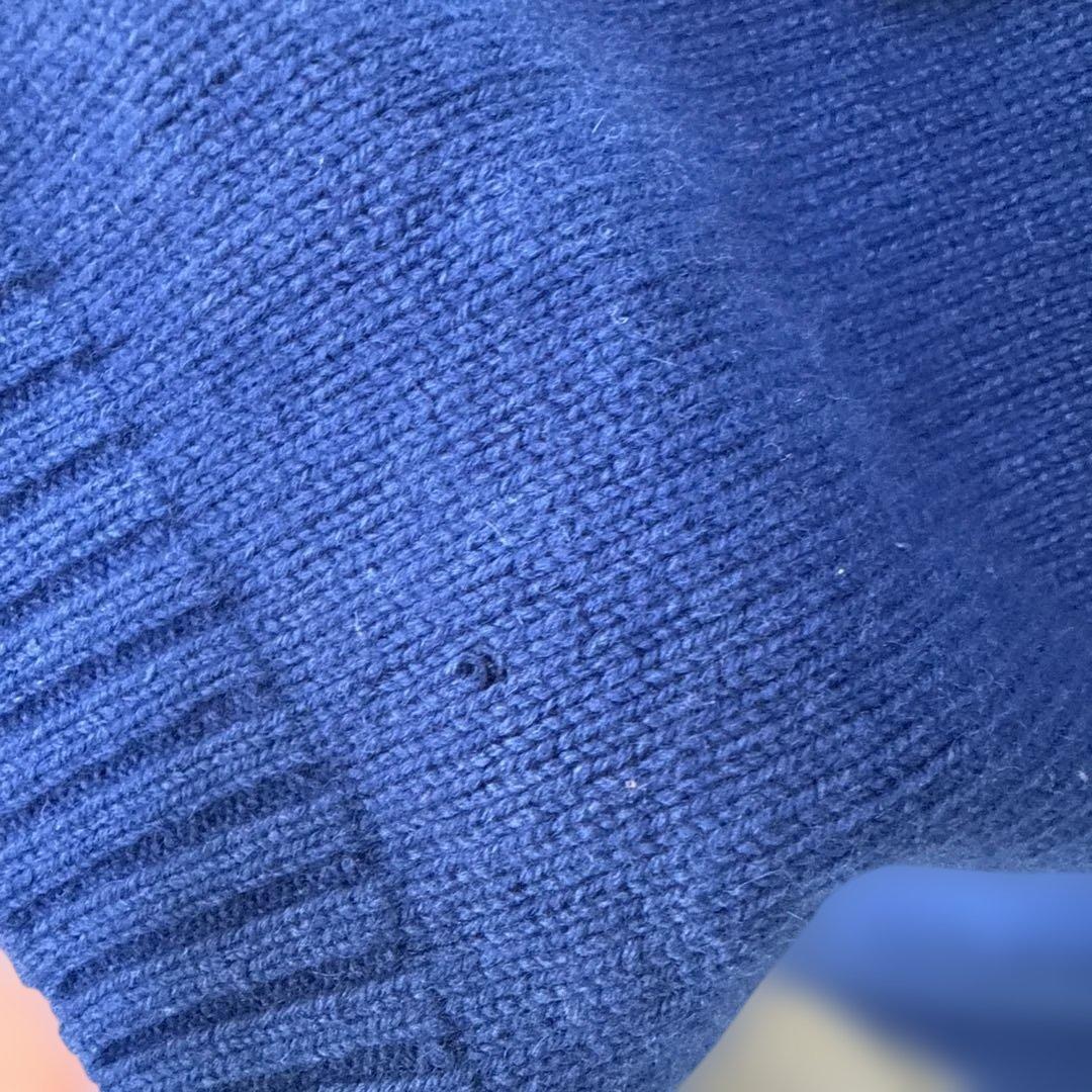 RIVAMONTI リヴァモンティ　ハーフジップ半袖ブルーニットサイズL — image 5