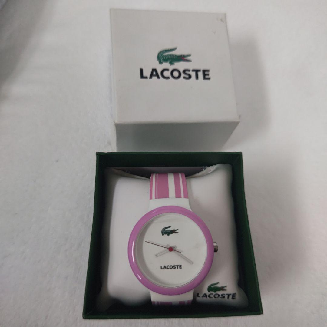LACOSTE 腕時計 ピンク ホワイト ストライプ — image 2