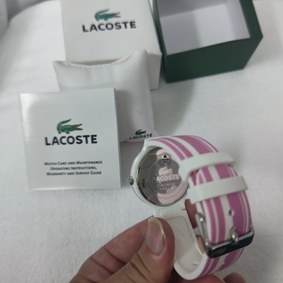 LACOSTE 腕時計 ピンク ホワイト ストライプ — image 5
